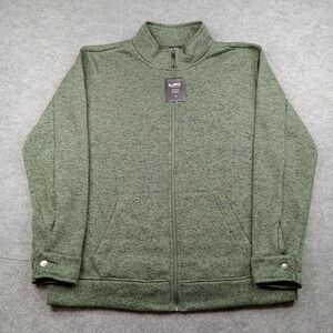 Mack Russo Jacket Mens XL Green Fleece Full‎ Zip Knit Casual Outerwear IT-24014